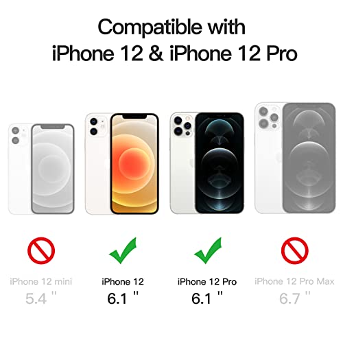 JETech Funda Magnética para iPhone 12/12 Pro 6,1 Pulgadas Compatible con MagSafe Carga Inalámbrica, Carcasa Antigolpes, Parte Trasera Transparente Anti-Arañazos (Transparente)